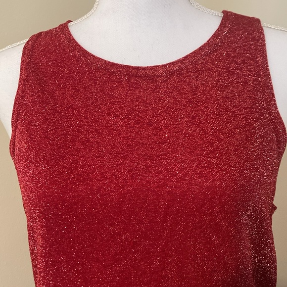 Vintage Red Sparkly Shift Dress by All That Jazz - Size 4-6 90's Y2K - Picture 2 of 12